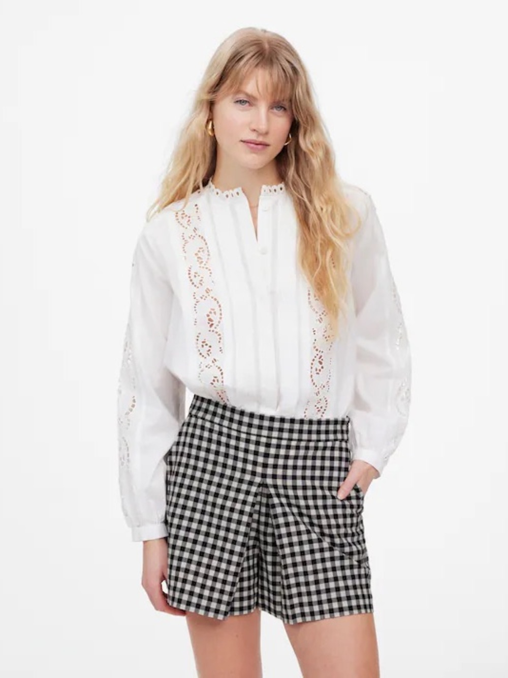 Madewell Gingham Mini Skort in True Black
